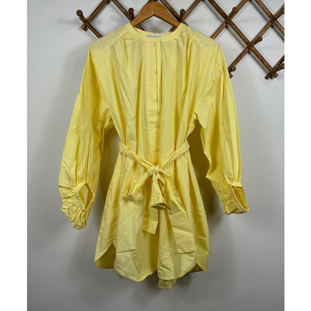 English Factory Billow Belted Mini Dress in Butter Size S - Picture 6 of 10